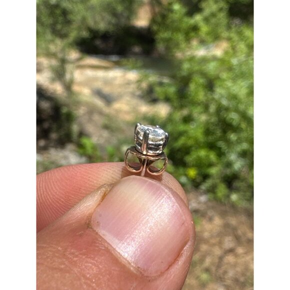 Vintage 1/4 carat Diamond 14k White Gold Earring SINGLE - Great Mens Man Earring - Picture 5 of 8